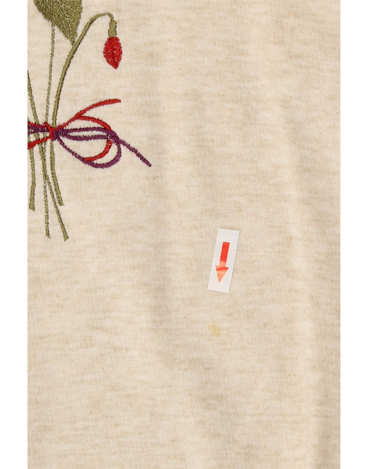Oak Tree Γυναικεία φούτερ μεγάλου μεγέθους Jumper UK 10 Small Beige Floral