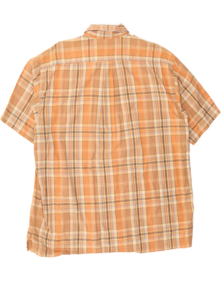 IZOD Mens Short Sleeve Shirt XL Orange Check Cotton Vintage Izod and Second-Hand Izod from Messina Hembry 