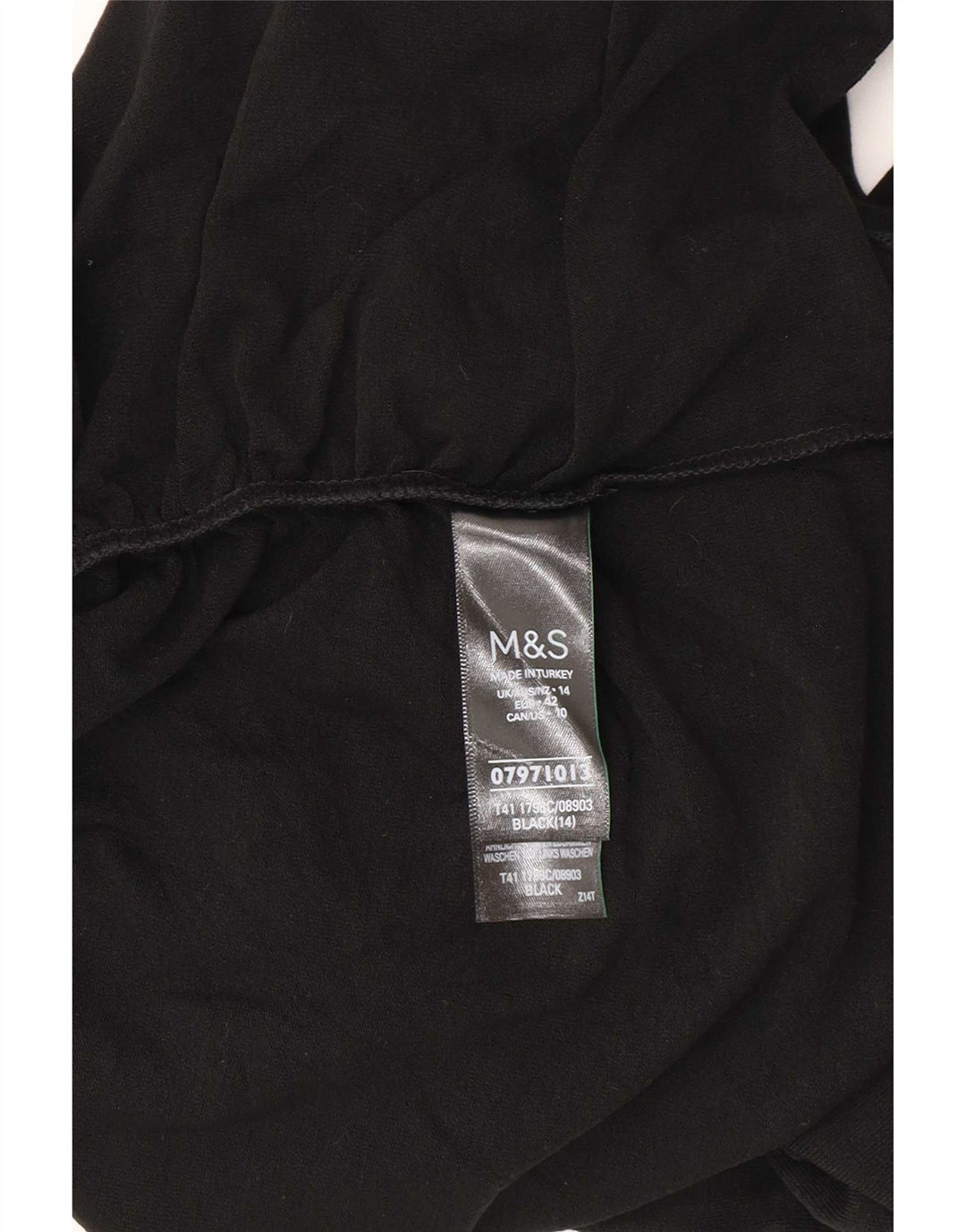 Marks & Spencer Γυναικείο τοπ μακρυμάνικο UK 14 μεγάλο μαύρο ακρυλικό