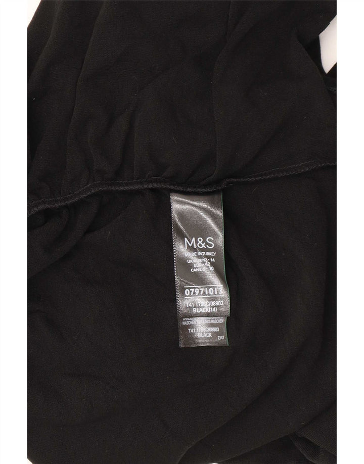 Marks & Spencer Γυναικείο τοπ μακρυμάνικο UK 14 μεγάλο μαύρο ακρυλικό