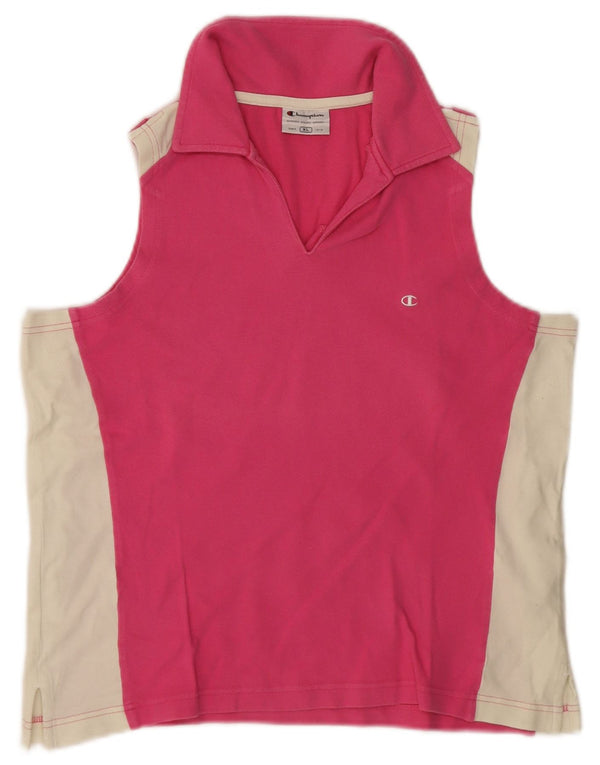 Champion γυναικείο αμάνικο μπλουζάκι πόλο UK 18 XL ροζ βαμβακερό