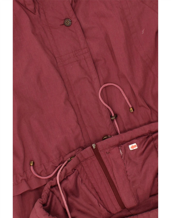 VINTAGE Womens Oversized Utility Jacket IT 40 Small Burgundy Polyester Vintage Vintage and Second-Hand Vintage from Messina Hembry 