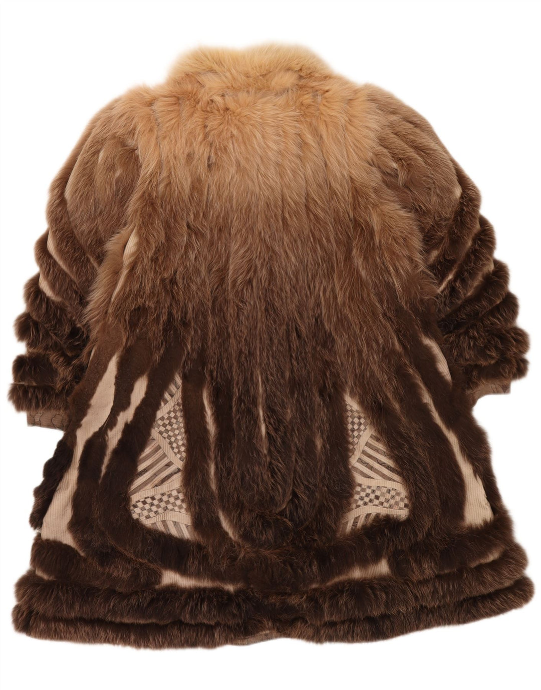 VINTAGE Γυναικείο παλτό με ψεύτικη γούνα αναστρέψιμο UK 18 XL Καφέ Floral