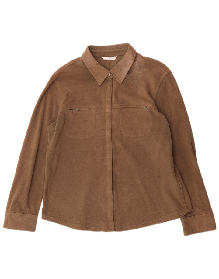 Marks & Spencer Γυναικείο πουκάμισο Fleece UK 14 Large Beige Polyester