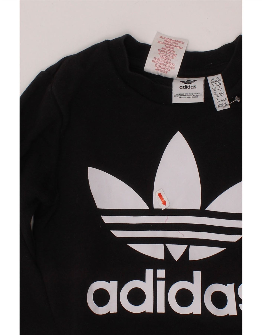 Γραφικό Φούτερ ADIDAS Boys Jumper 5-6 ετών Μαύρο Βαμβακερό