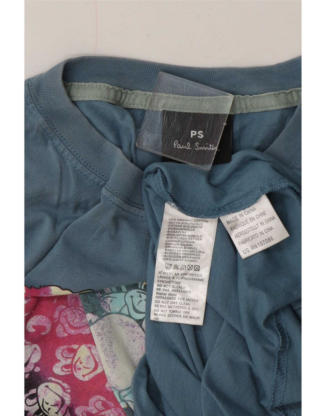 Ανδρικό γραφικό μπλουζάκι Paul Smith Top από μεσαίο μπλε βαμβακερό