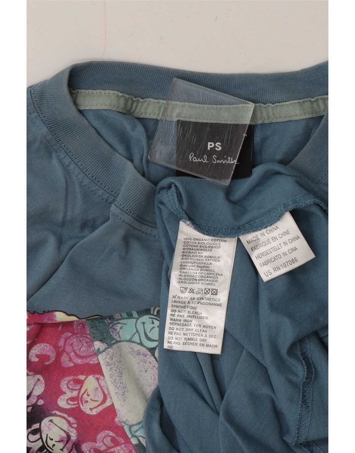 Ανδρικό γραφικό μπλουζάκι Paul Smith Top από μεσαίο μπλε βαμβακερό