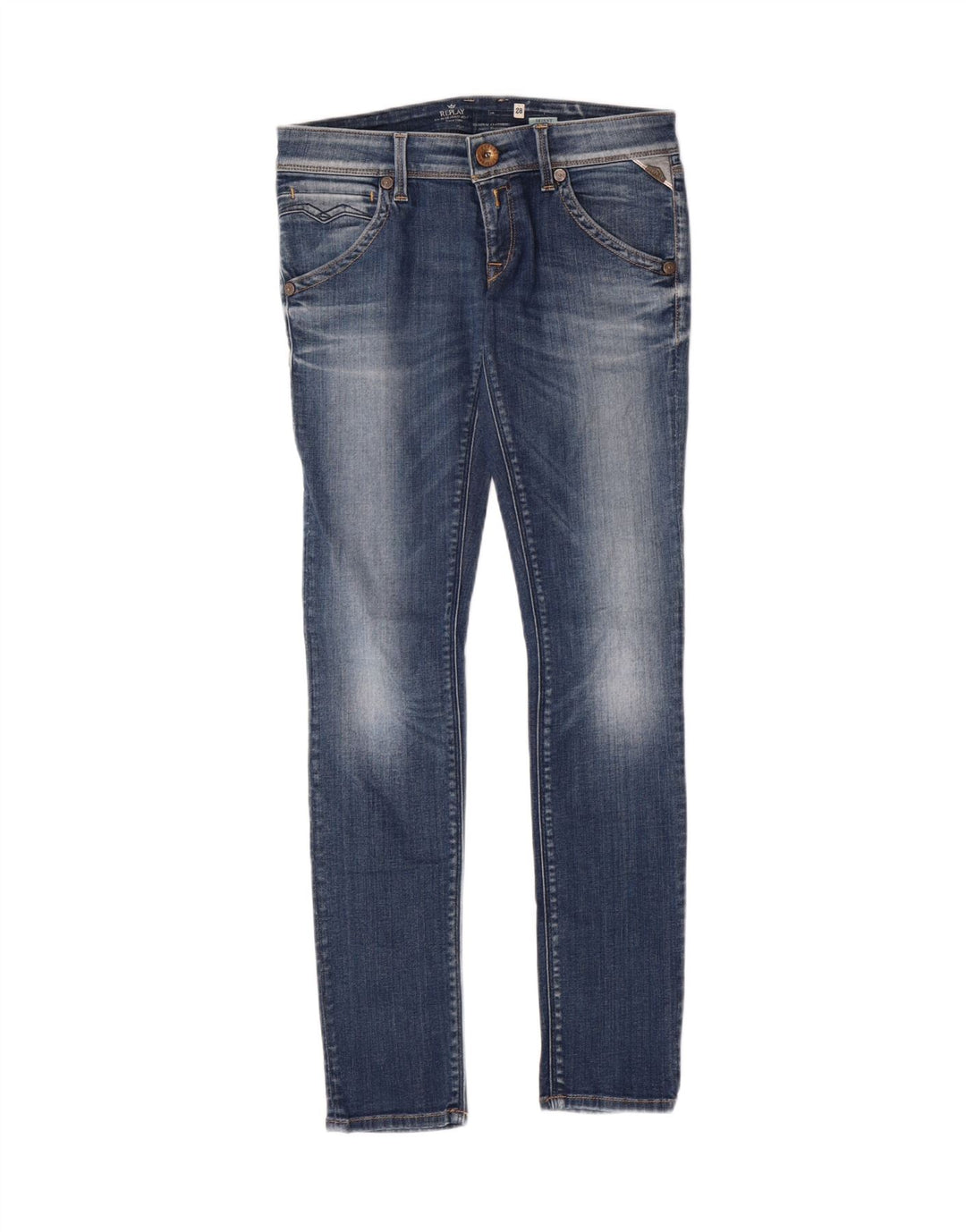 REPLAY Womens Skinny Jeans W28 L29 Blue Vintage Replay and Second-Hand Replay from Messina Hembry 