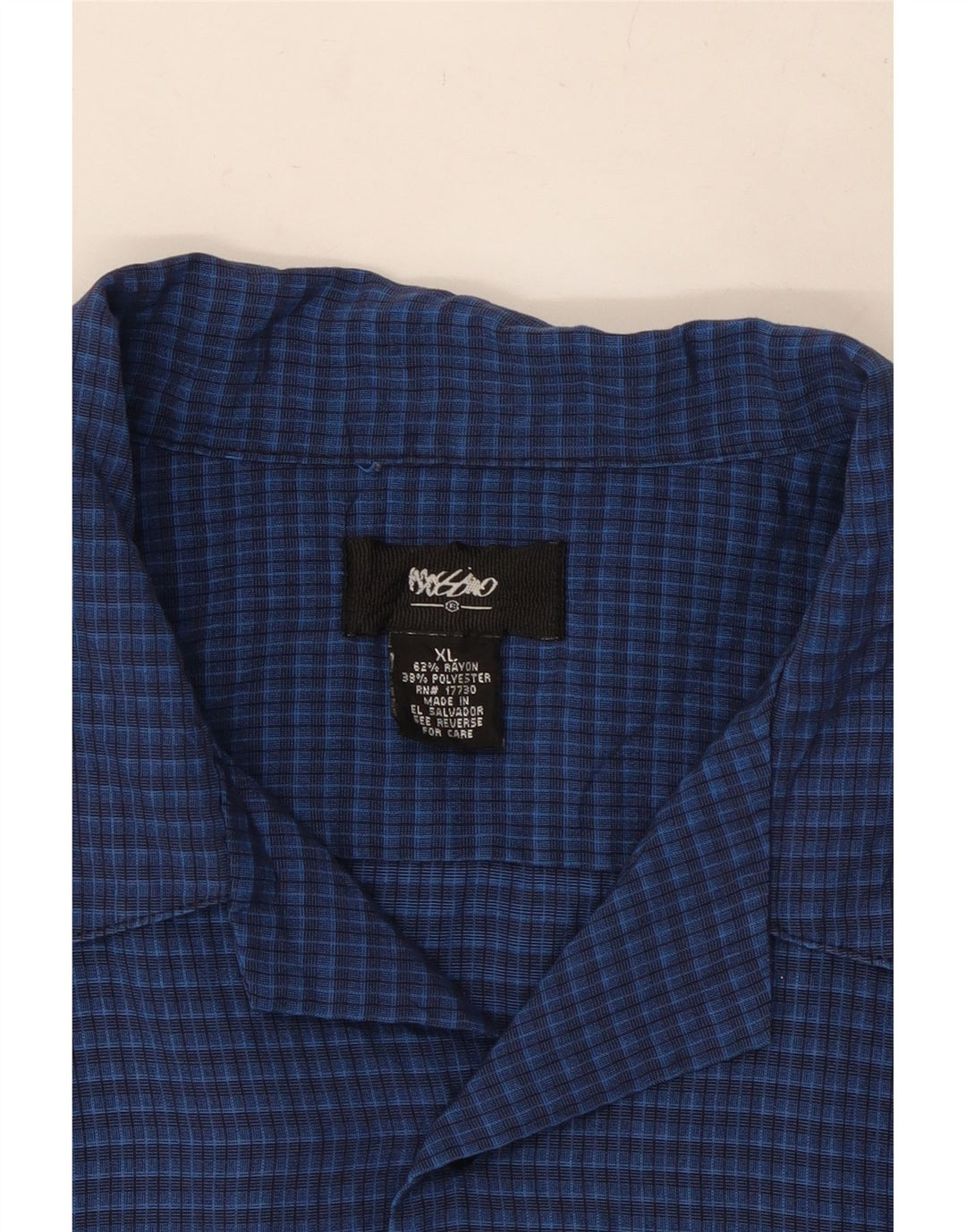 MOSSIMO Ανδρικό κοντομάνικο πουκάμισο XL Blue Gingham Rayon