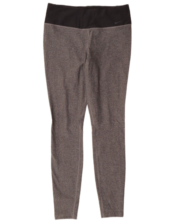 Γυναικεία κολάν NIKE Dri Fit UK 12 μεσαίου γκρι χρώματος πολυεστέρας