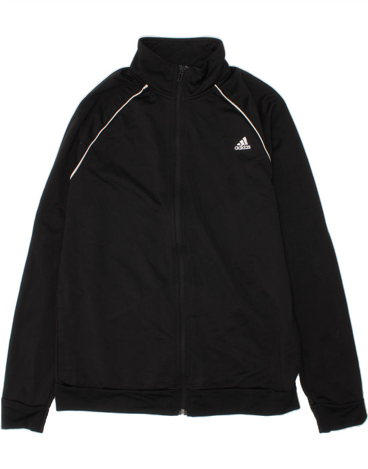 ADIDAS Boys Tracksuit Top Jacket 15-16 Years Black Polyester Vintage Adidas and Second-Hand Adidas from Messina Hembry 