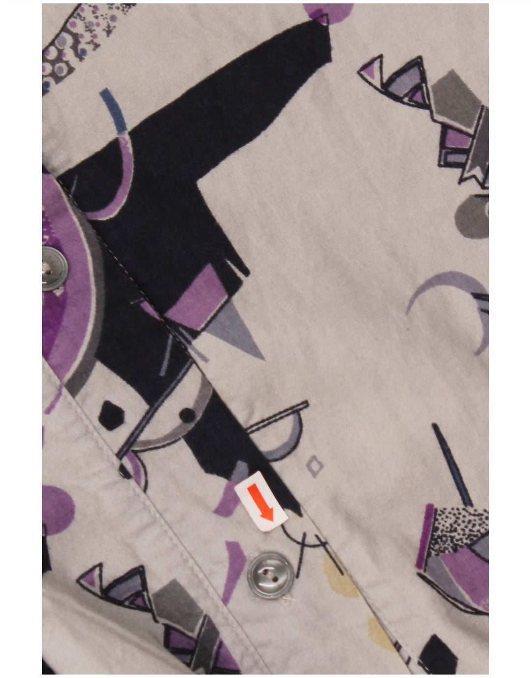 VINTAGE Γυναικεία Ψηλόμεση A-Line Φούστα W32 Μεγάλη Γκρι Γεωμετρική