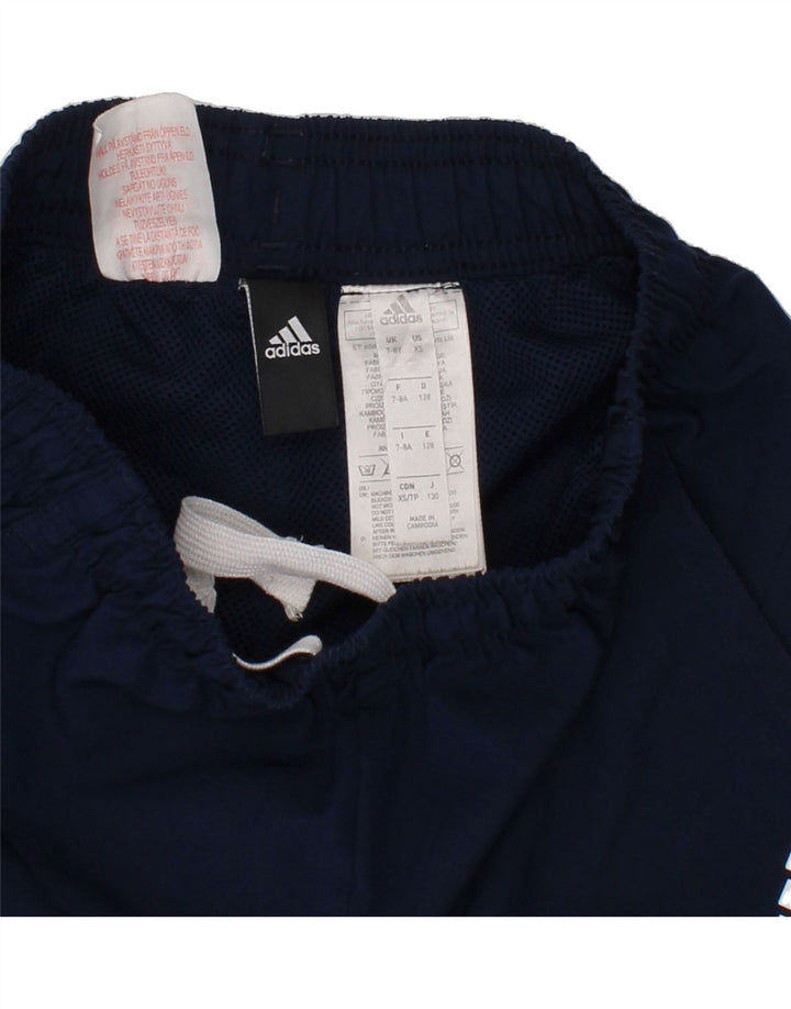 ADIDAS Boys Graphic Sport Shorts 7-8 Years Navy Blue Polyester Vintage Adidas and Second-Hand Adidas from Messina Hembry 