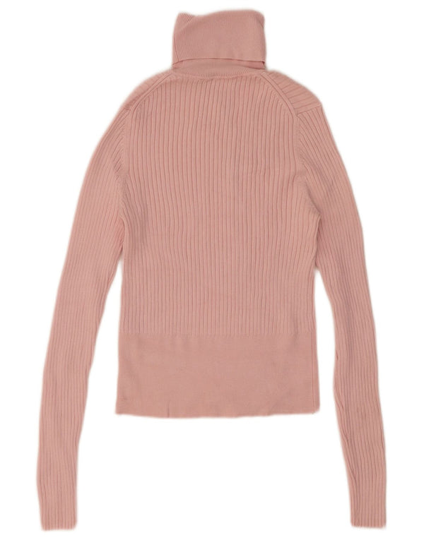 Zara Γυναικείο Roll Neck Top UK 12 Medium Pink Viscose
