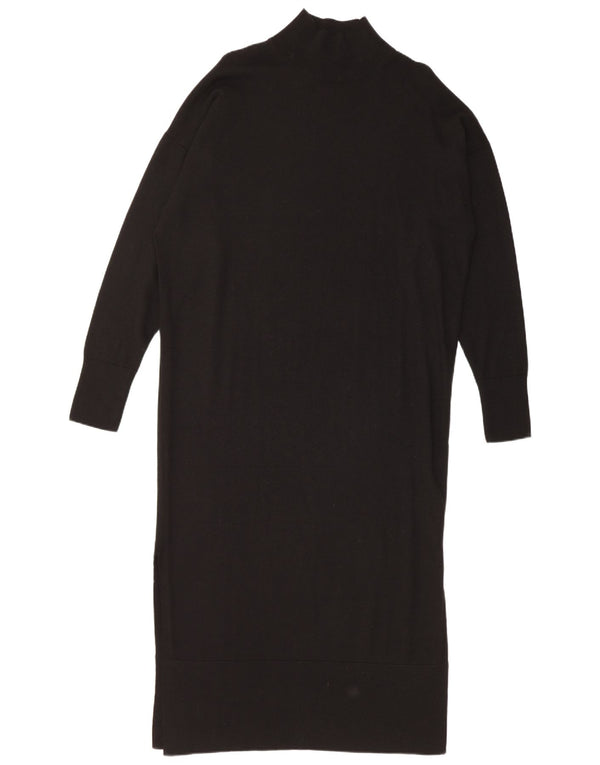 Cos Γυναικείο Maxi Oversized Jumper φόρεμα UK 10 Small Black Wool