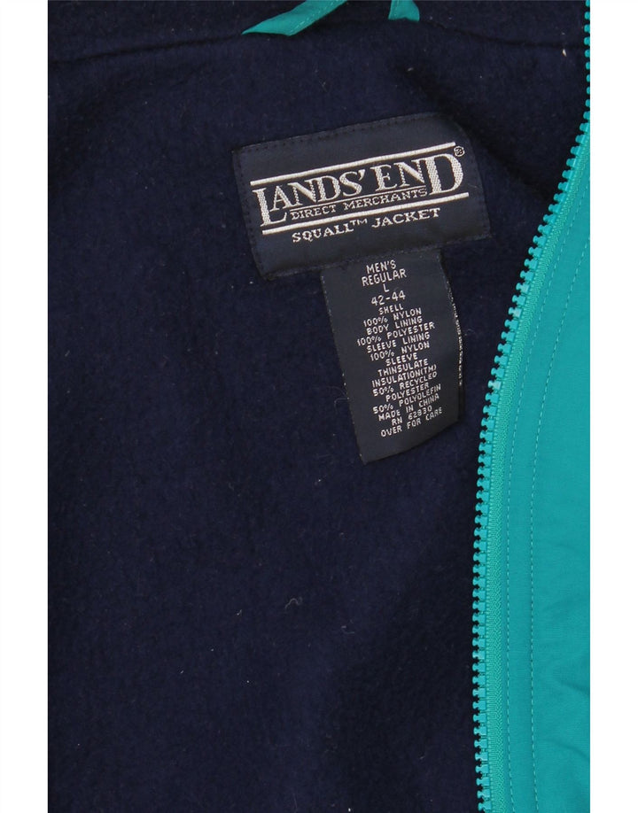 Ανδρικό μπουφάν LANDS END Windbreaker UK 42/44 Large Green Nylon