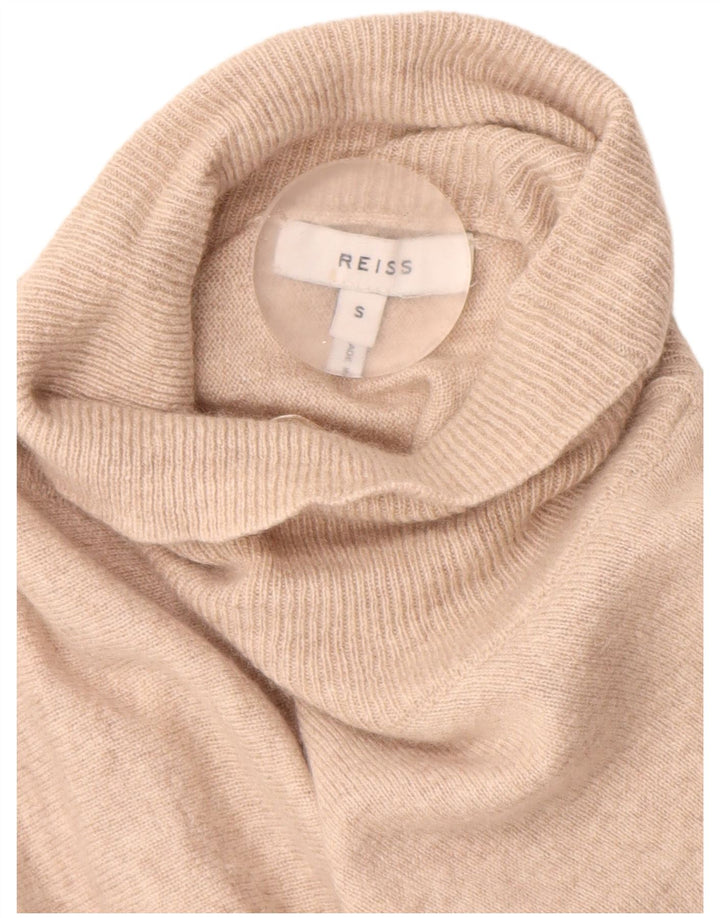Reiss γυναικείο πουλόβερ με ρολό λαιμόκοψη UK 10 Small Beige Wool