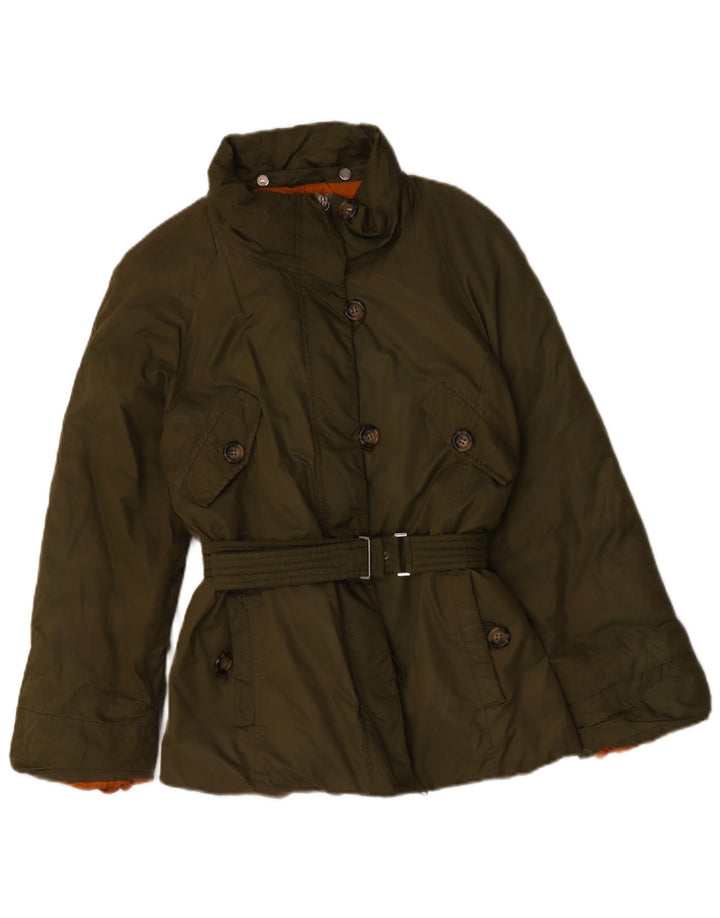 Max Mara Γυναικείο Σαββατοκύριακο με επένδυση UK 14 Medium Khaki Polyester