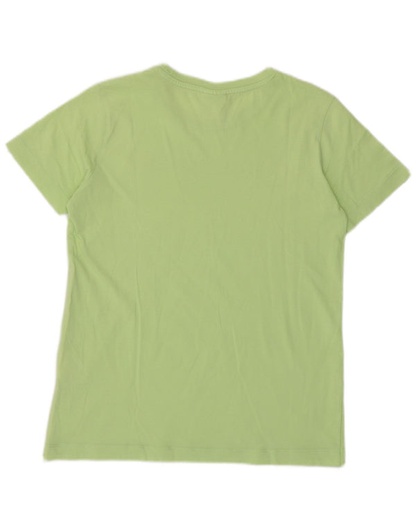 Champion Γυναικείο γραφικό T-Shirt Top UK 10 Small Green Cotton