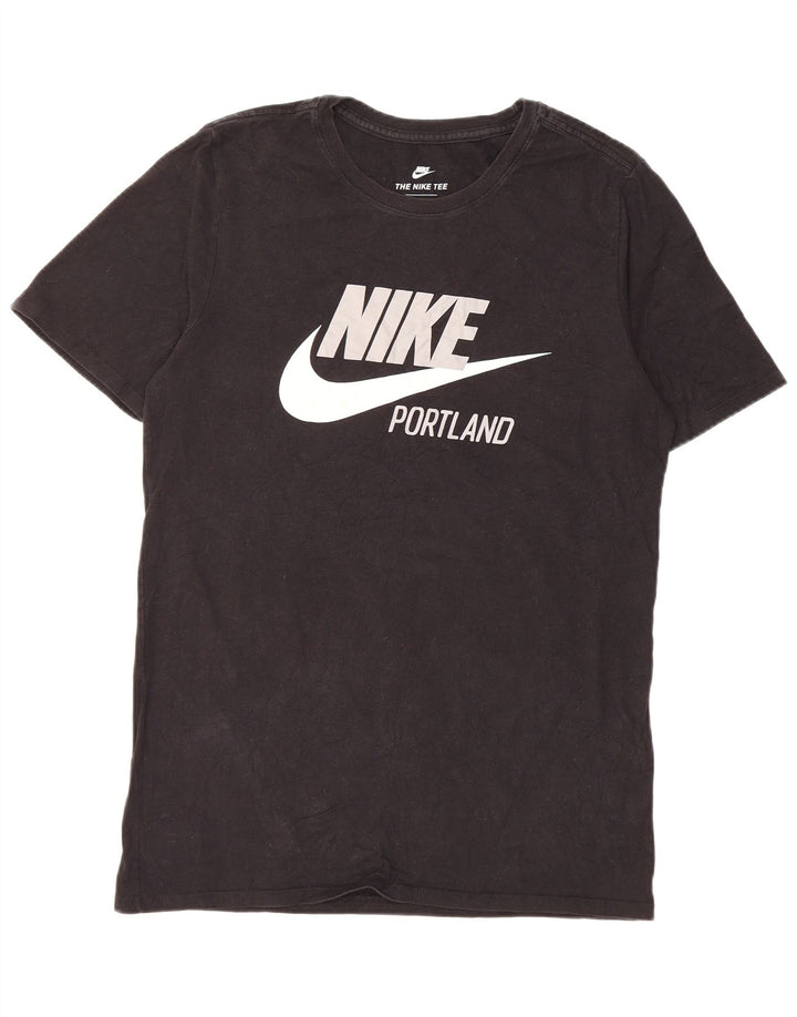Ανδρικό γραφικό μπλουζάκι Nike, μικρό μαύρο βαμβακερό