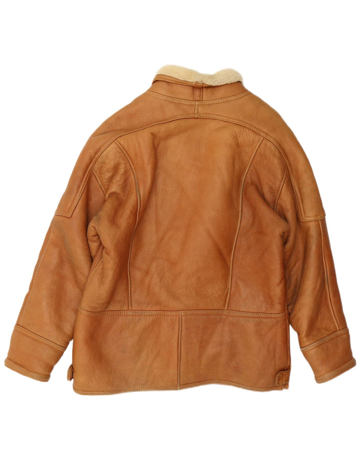 Vintage Ανδρικό Shearling Jacket UK 40 Large Brown Shearling