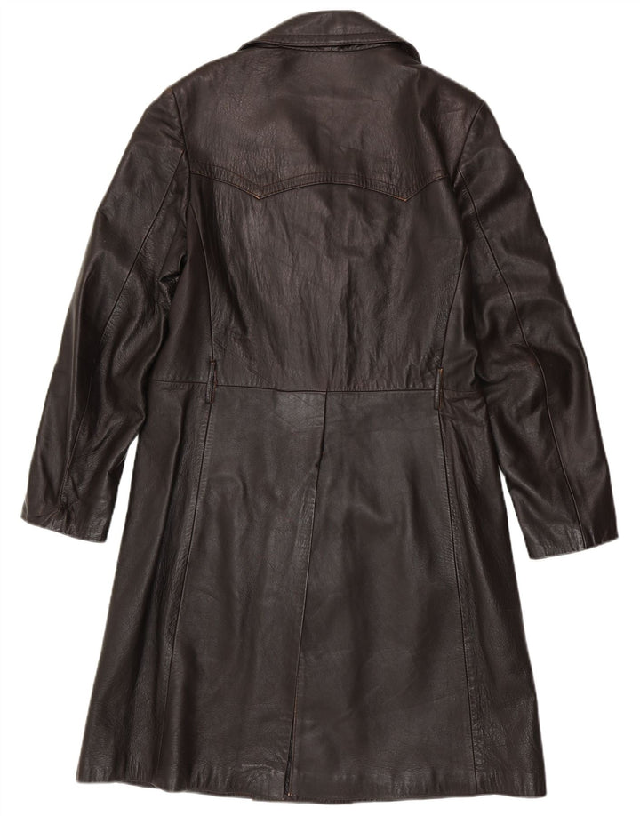 VINTAGE Ανδρικό Δερμάτινο Παλτό IT 50 Μεγάλο Καφέ Δερμάτινο