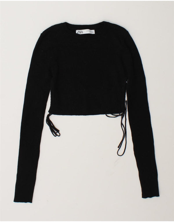 Zara Γυναικείο Crop Μακρυμάνικο UK 6 XS Μαύρο