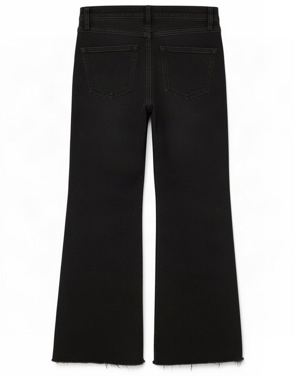Topshop Womens Dree High Rise Bootcut Jeans W25 L26 Black Cotton