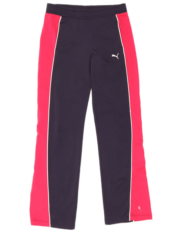 Παντελόνι αθλητικής φόρμας Puma Girls με φαρδύ πόδι 11-12 ετών Navy Blue Colorblock