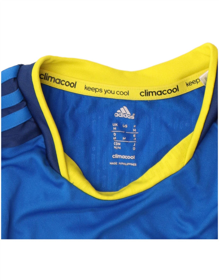 Ανδρικό T-Shirt Adidas Climacool Top Medium Blue Colourblock Πολυεστέρας