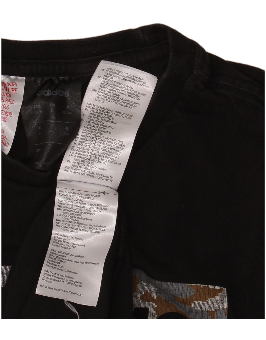 ADIDAS Boys Graphic T-Shirt Top 13-14 ετών Μαύρο Βαμβακερό