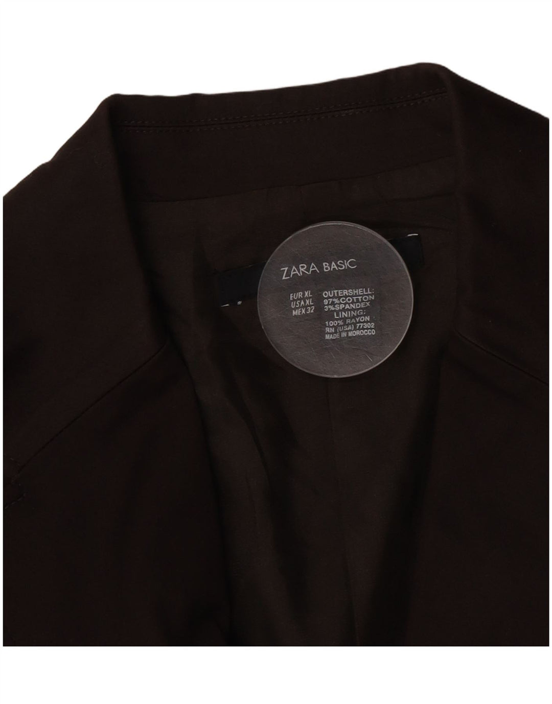 Zara Γυναικείο Μπουφάν blazer UK 18 XL Καφέ βαμβακερό