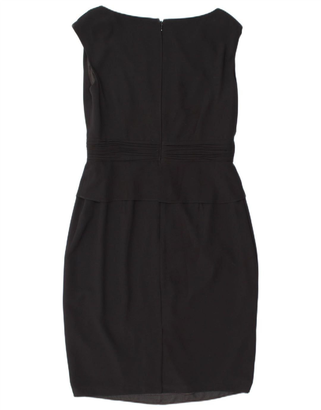 Γυναικείο αμάνικο Peplum φόρεμα JACQUES VERT UK 12 μεσαίο μαύρο πολυεστέρα