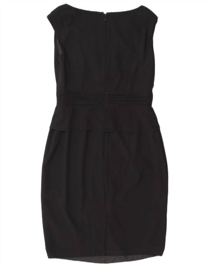 Γυναικείο αμάνικο Peplum φόρεμα JACQUES VERT UK 12 μεσαίο μαύρο πολυεστέρα