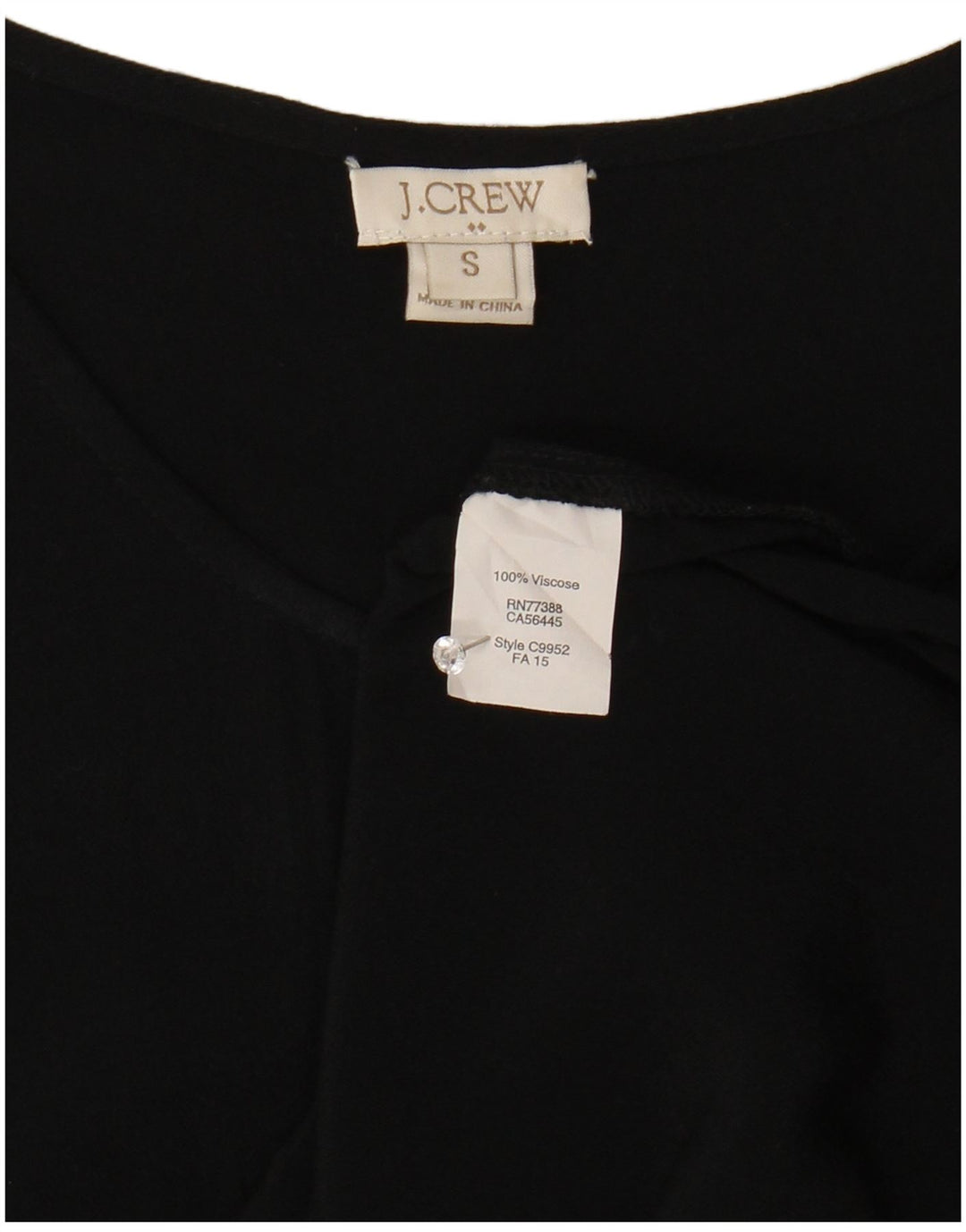 Γυναικεία μακρυμάνικη μπλούζα J. CREW τοπ UK 10 Small Black Viscose
