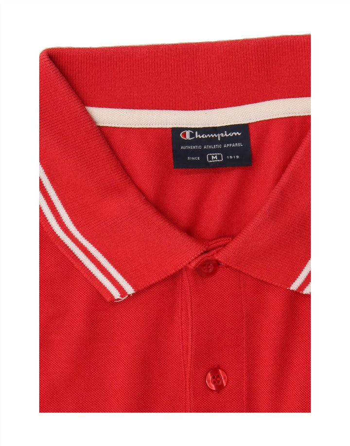 CHAMPION Mens Polo Shirt Medium Red Cotton Vintage Champion and Second-Hand Champion from Messina Hembry 