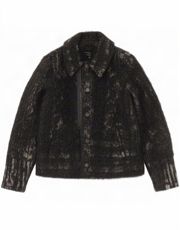 Diesel γυναικείο υπερμεγέθη Bomber Jacket UK 6 XS Γκρι μαλλί