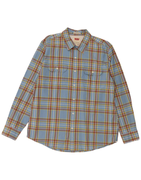 Ανδρικό πουκάμισο Levi's Slim Fit XL Blue Check Cotton