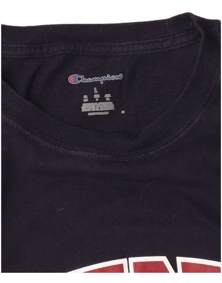 Champion Mens Penn Graphic Top Μακρυμάνικο Large Navy Blue