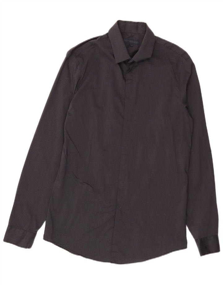 Ανδρικό πουκάμισο Trussardi, Μέγεθος 41, Βαμβακερό μεσαίο μαύρο ρίγες