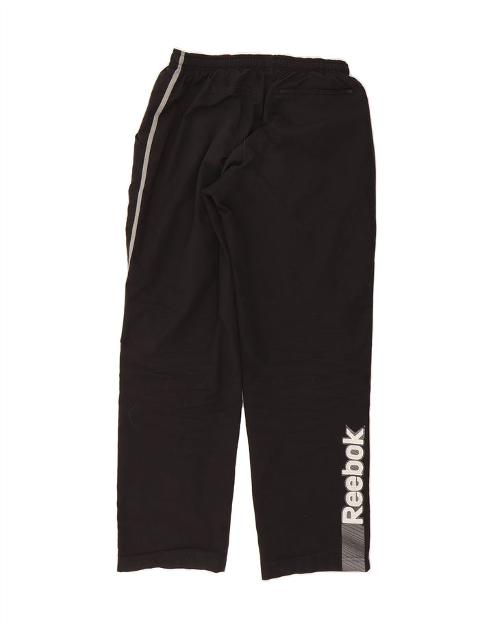 REEBOK Mens Graphic Tracksuit Trousers Medium  Black Polyester Vintage Reebok and Second-Hand Reebok from Messina Hembry 