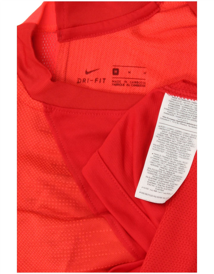 Ανδρικό μπλουζάκι Nike Dri Fit Τοπ μεσαίου κόκκινου χρώματος πολυεστέρας