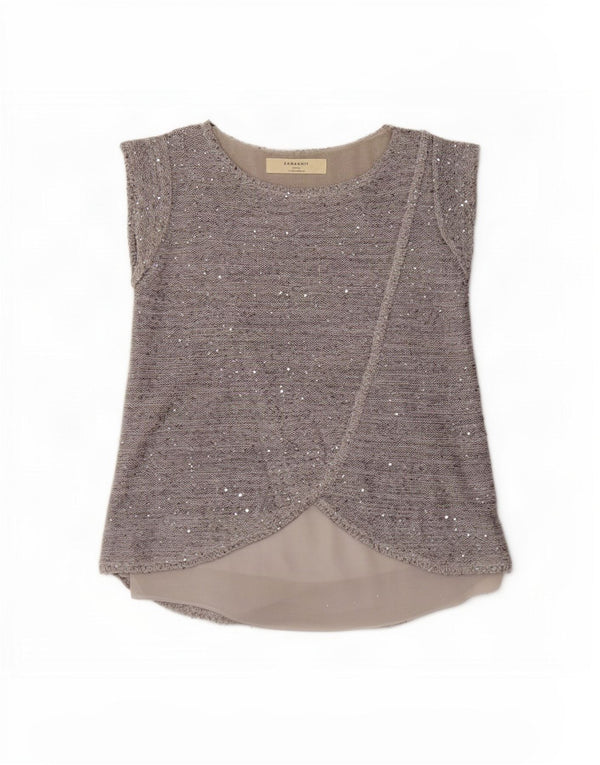 Zara Γυναικεία Μπλούζα Τοπ UK 10 Small Grey Flecked