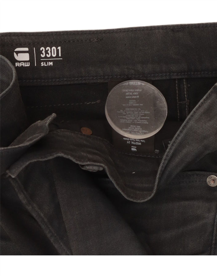 G-STAR Ανδρικό 3301 Slim Jeans W31 L34 Μαύρο βαμβακερό