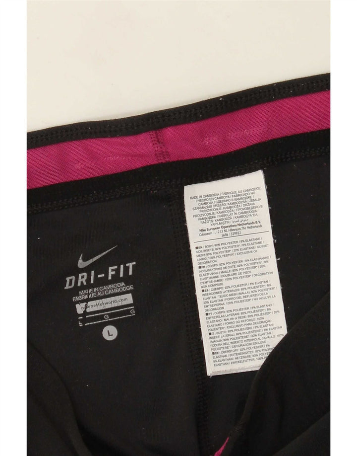 Γυναικεία κολάν Nike Dri Fit Capri UK 14 Large Black Colorblock Polyester
