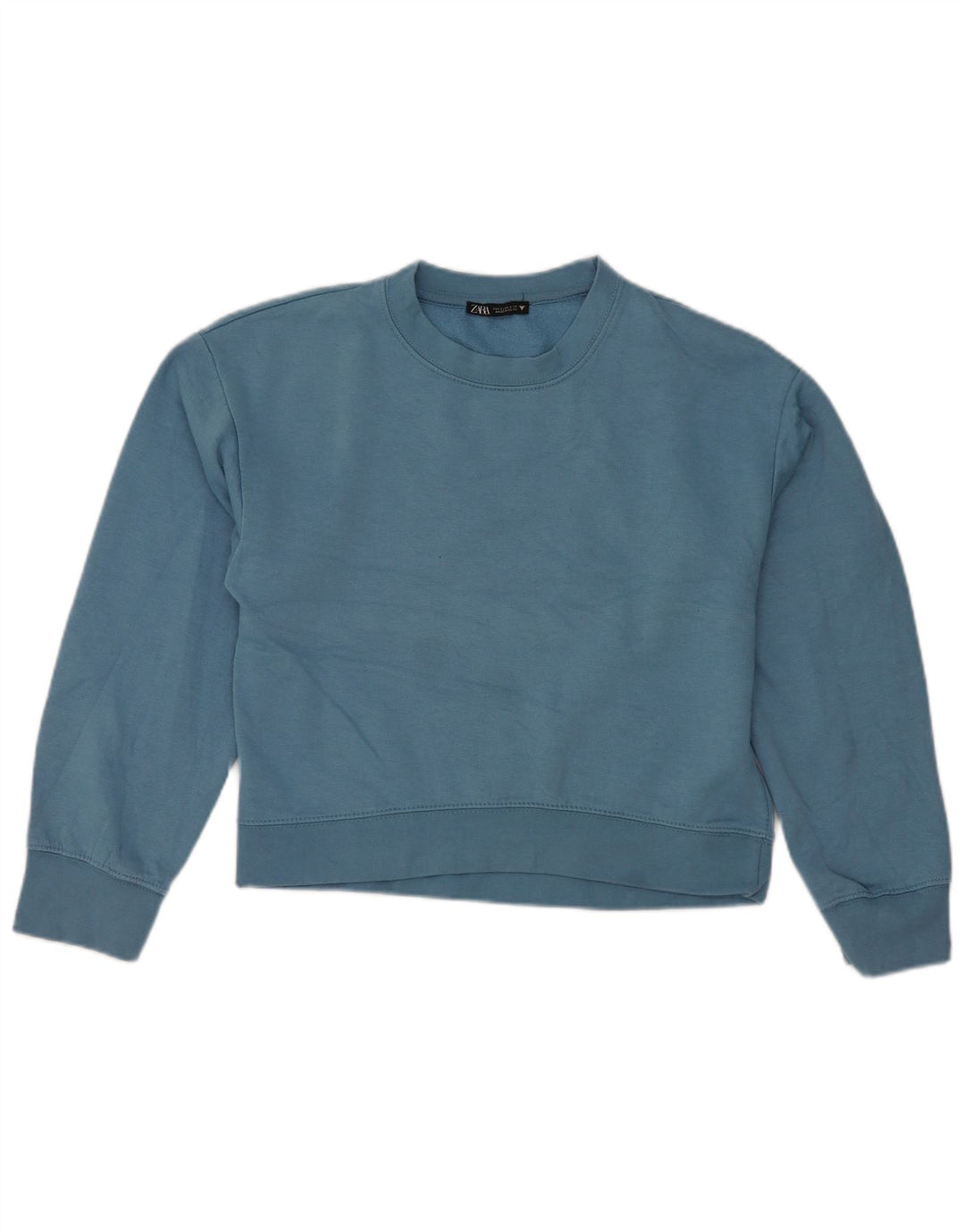 Zara Γυναικεία φούτερ Crop Jumper UK 10 Small Blue Polyester
