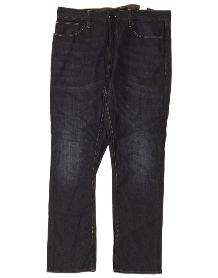 Marks & Spencer Ανδρικό Αυτόγραφο Straight Jeans W36 L29 Navy Blue Cotton