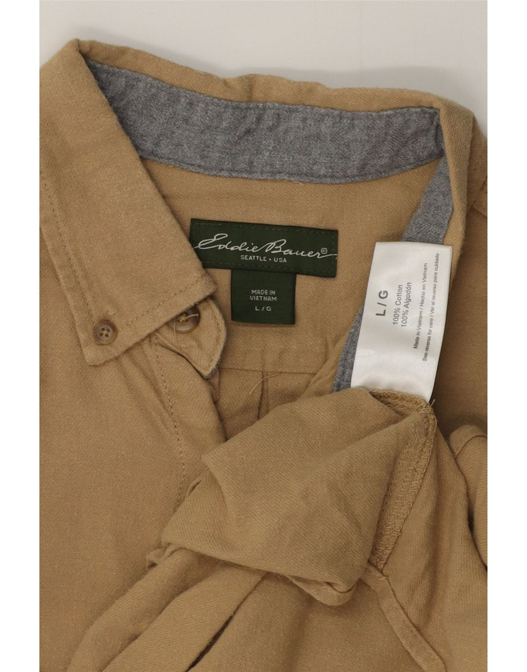 EDDIE BAUER Ανδρικό πουκάμισο μεγάλο μπεζ βαμβακερό