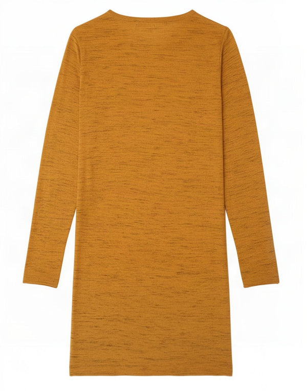Zara γυναικείο μακρυμάνικο φόρεμα UK 10 Small Yellow Flecked Polyester