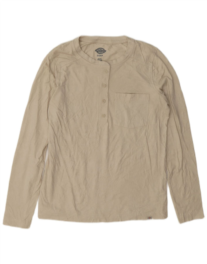 Dickies Γυναικείο τοπ μακρυμάνικο UK 10 Small Beige βαμβακερό